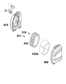 Air Cleaner Group Diagram and Parts List for 09P702-0252-H5 020000 - 09Z999 Briggs and Stratton Engine